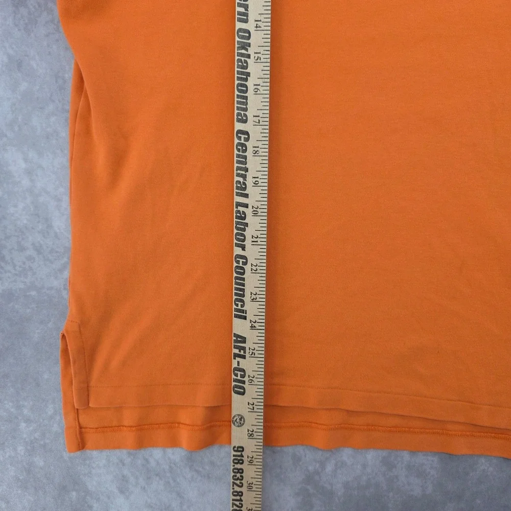 Vtg Polo Ralph Lauren Mens L Orange Short Sleeve Cotton Pique Polo Shirt Pony